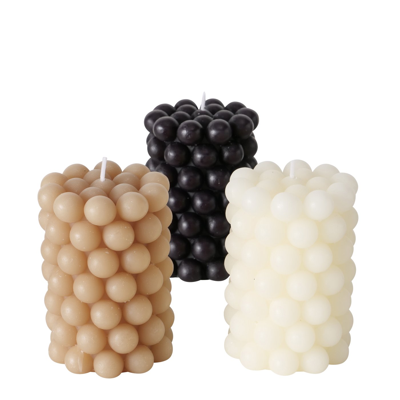 &Quirky Colour Pop Pearls Bubble Candle : Black, Cream or Taupe