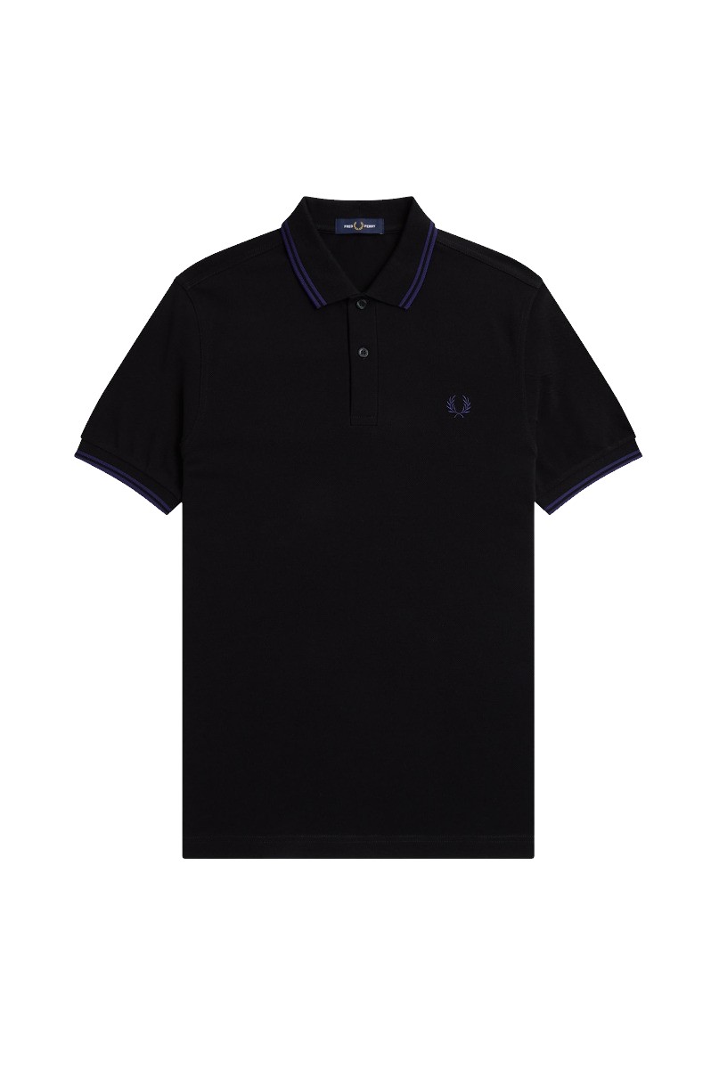 Fred Perry Fred Perry Slim Fit Twin Tipped Polo Black / French Navy / French Navy