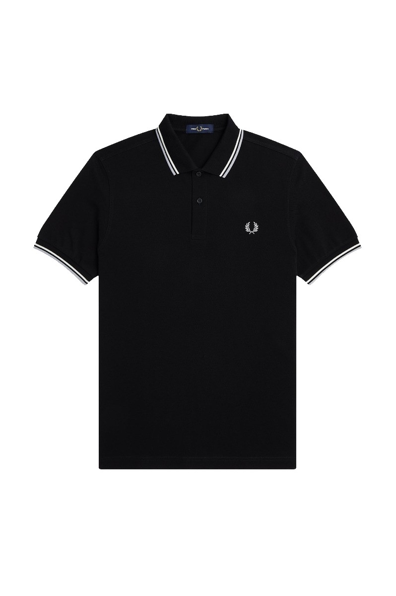 Fred Perry Fred Perry Slim Fit Twin Tipped Polo Black / Ecru / Limestone