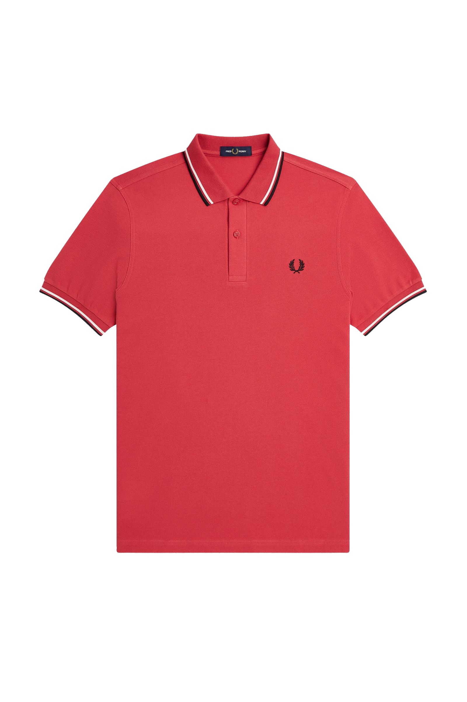 Fred Perry Fred Perry Slim Fit Twin Tipped Polo Washed Red / Snow White / Black