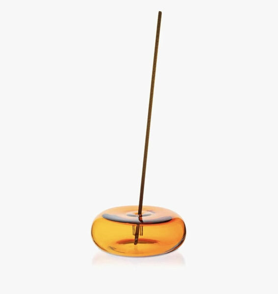 Maegan Dimple Glass Incense Holder - Yellow
