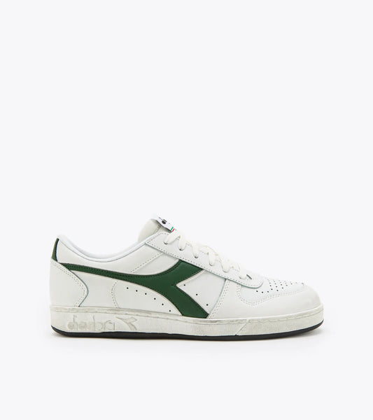 Diadora White Foliage Green Magic Basket Low Icona Shoes