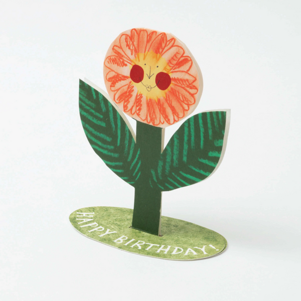 Hadley Paper Goods Happy Birthday Flower Stand Up Card
