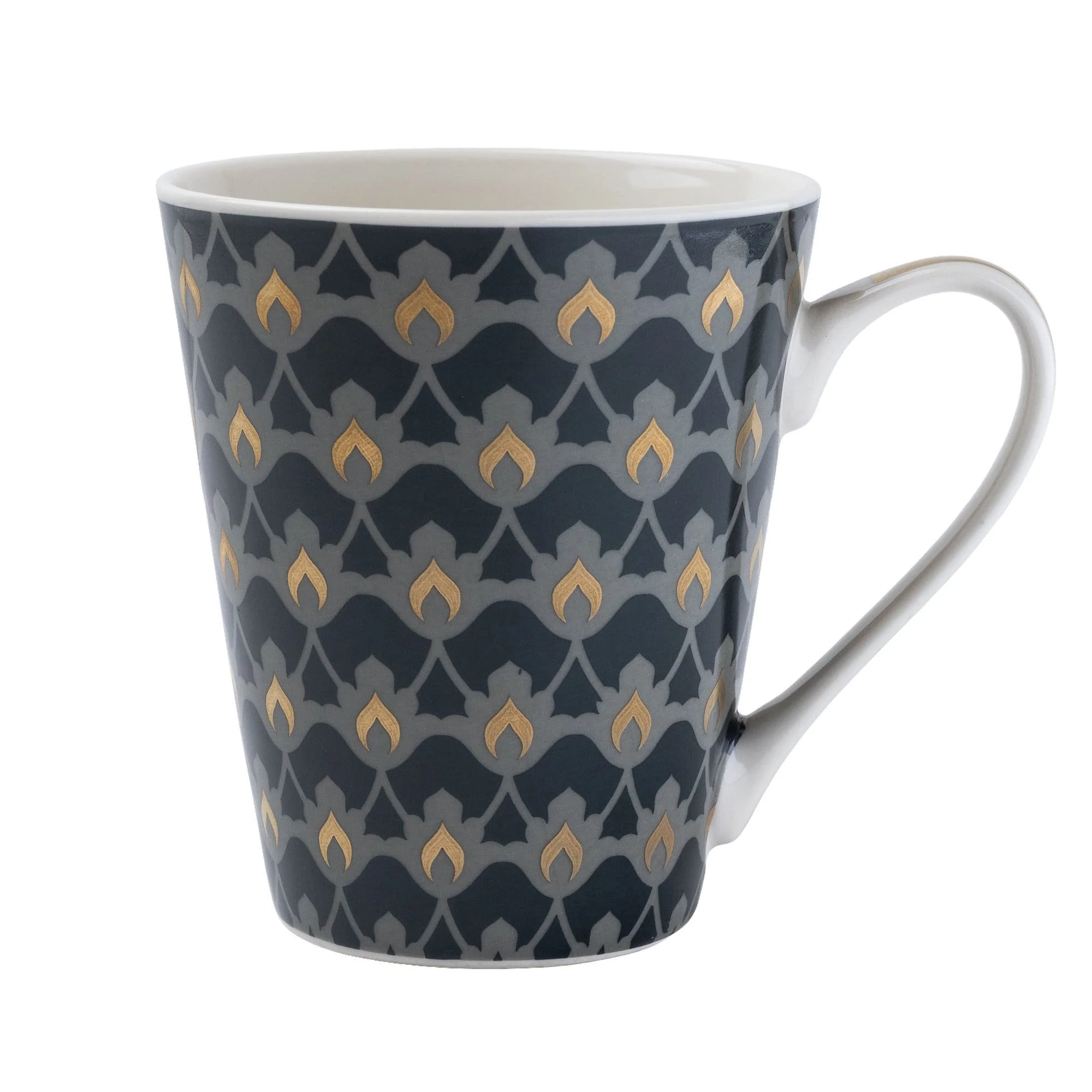 Candlelight Blue/grey Gold Flame Conical Mug