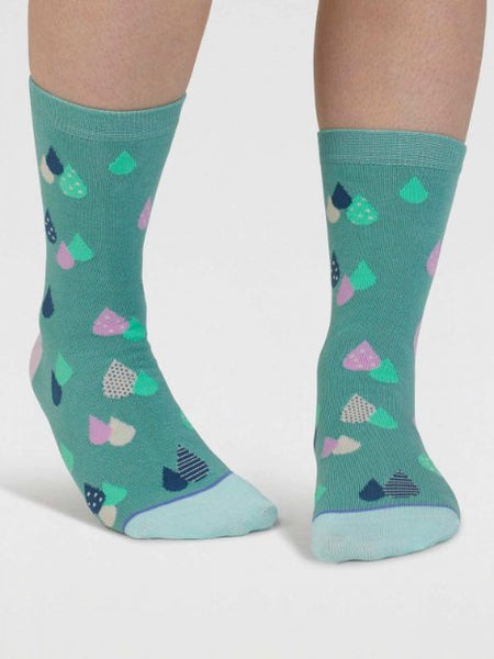 Trouva: Spw884 Oriane Weather Organic Cotton Socks In Lichen Green