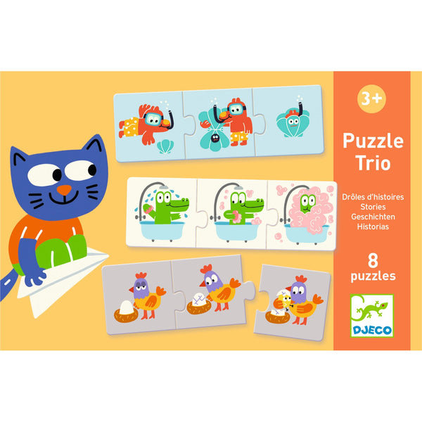 Djeco  Puzzle Trio - Funny Stories Association Games