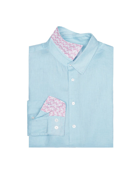Pinkhouse Mustique Pale Blue Linen Shirt