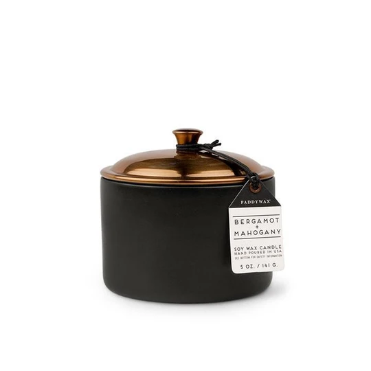 Paddywax Soy candle in black ceramic jar