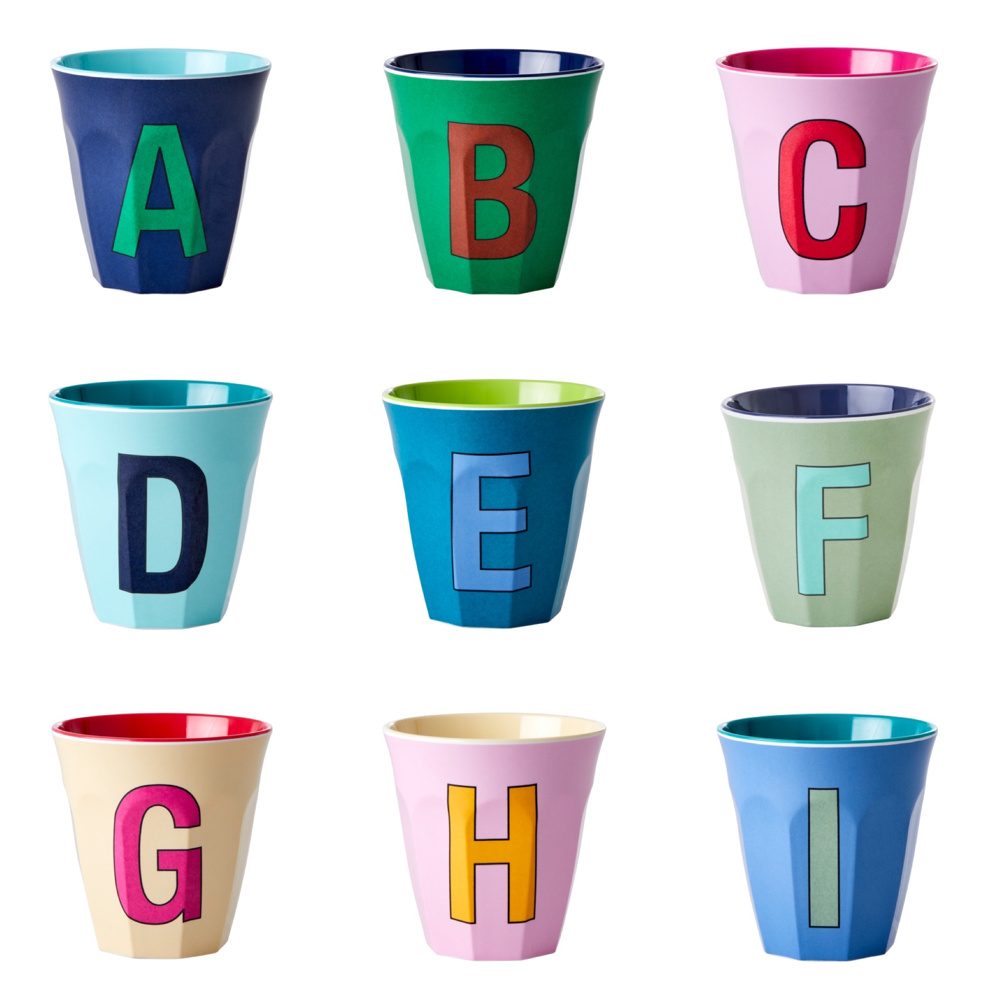 rice Alphabet Melamine Cups