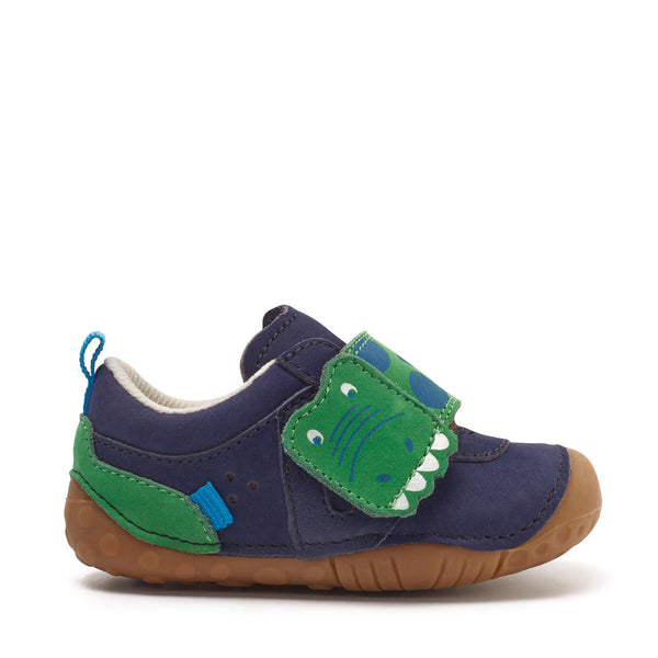 Flux Startrite Little Mate Leather Velcro Shoes (french Navy) 18-21.5
