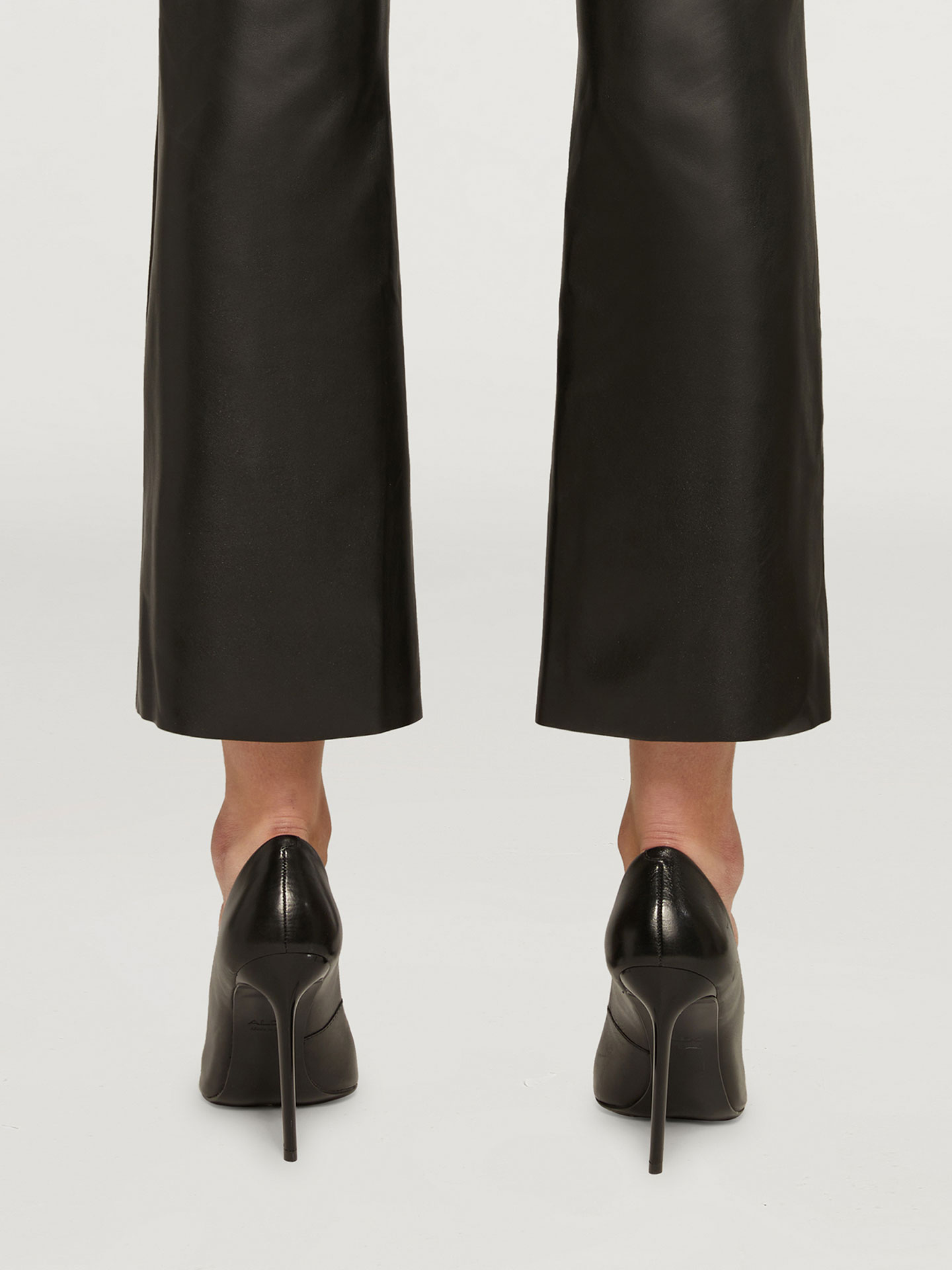 Trouva: Black Jenna Faux Leather Bell Bottom Trousers