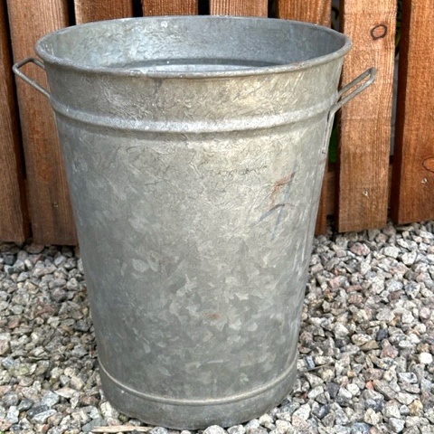 Collective Home Store Large Tall Vintage Galvanised Container