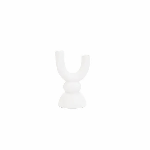 House Vitamin White Organic Style Double Candle Holder