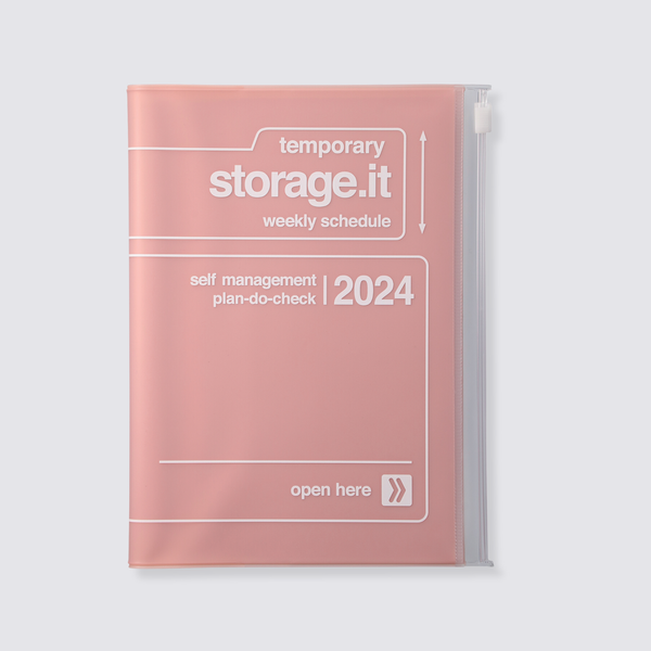 Mark's  2023 - 2024 Storage.it Weekly Recycled Cover Diary Pink - A5