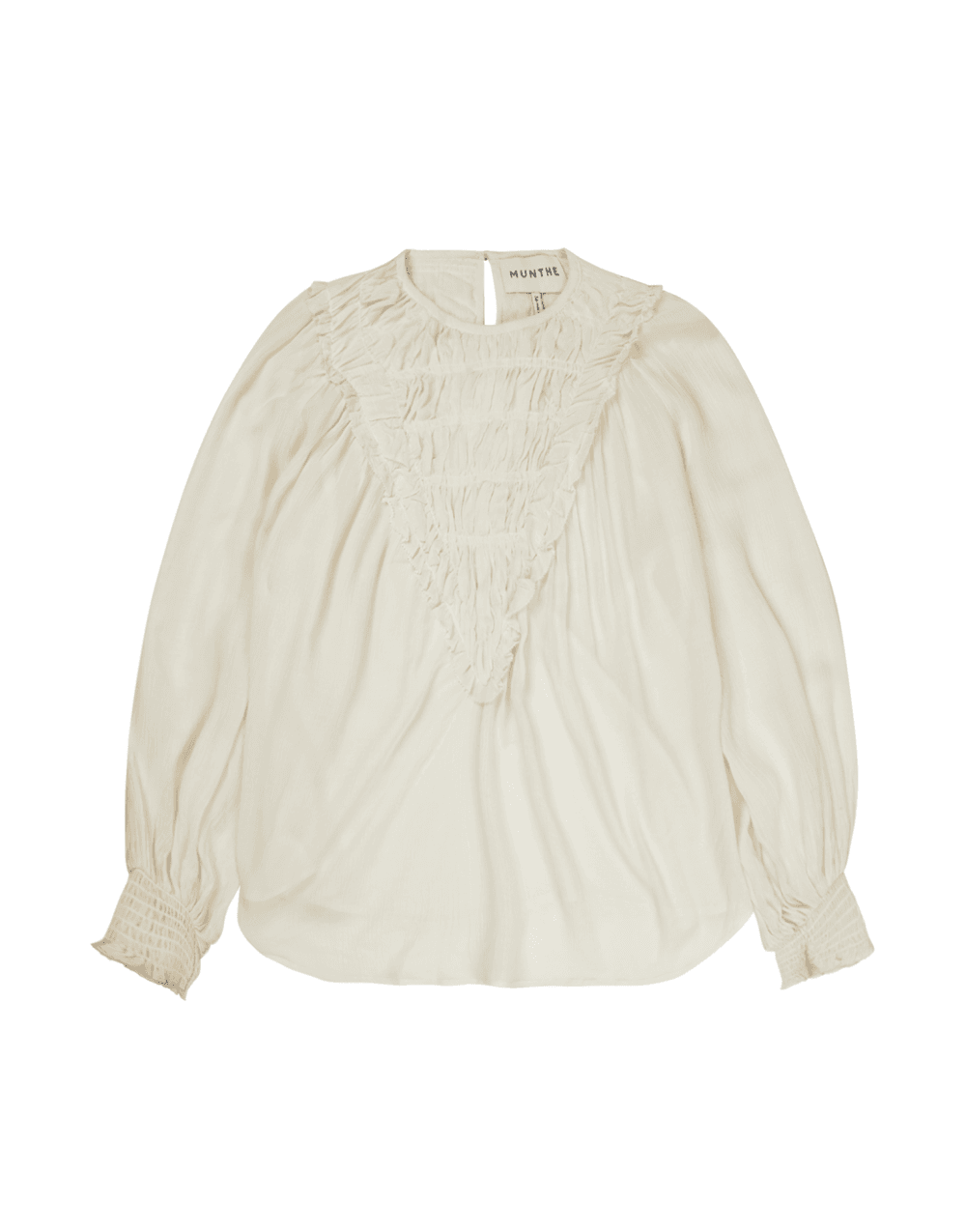 Trouva: Munthe Explain Chest Detail Blouse Size: 10, Col: Ivory