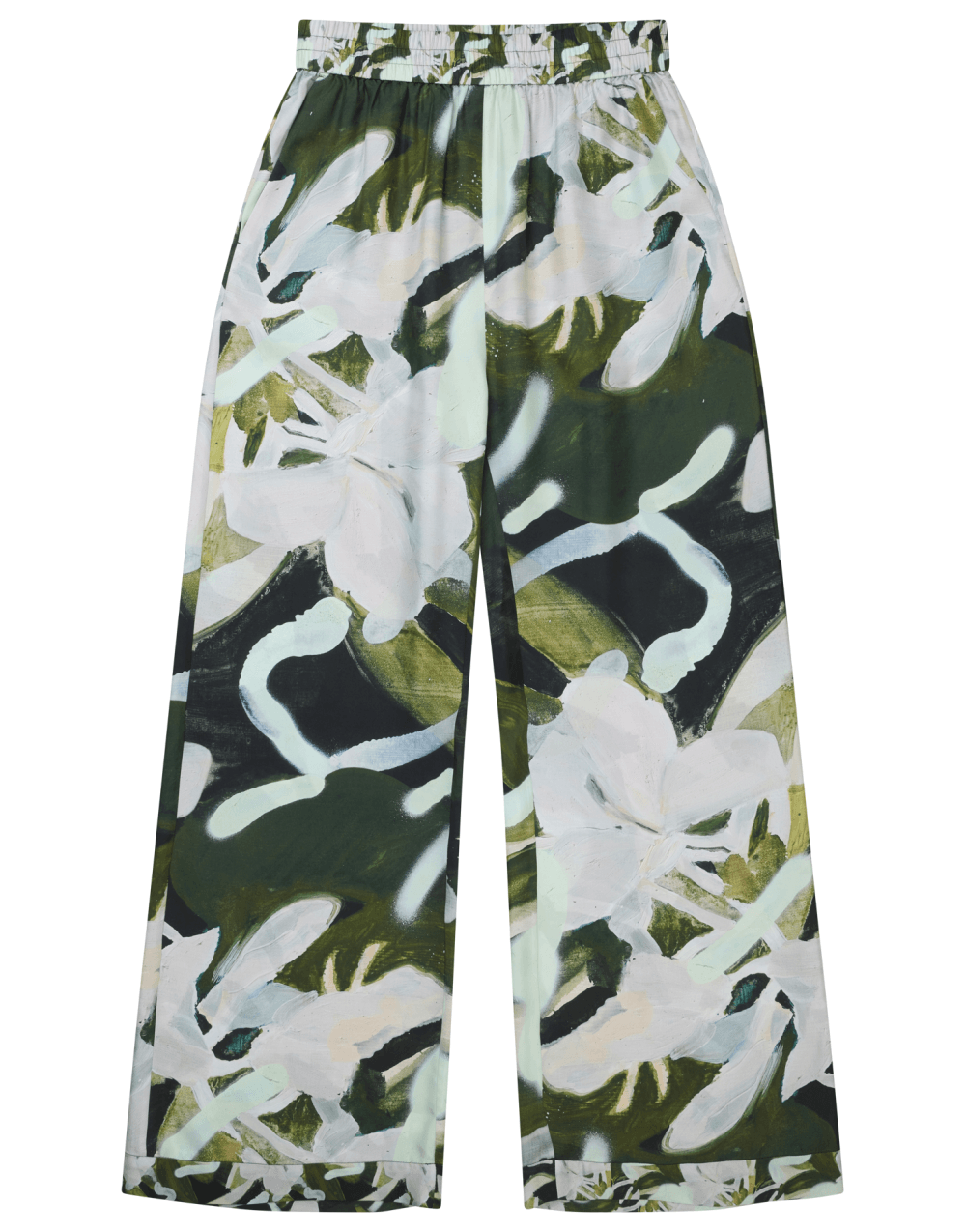 Munthe Arum Artist Print Silk Trousers Size: 8, Col: Army
