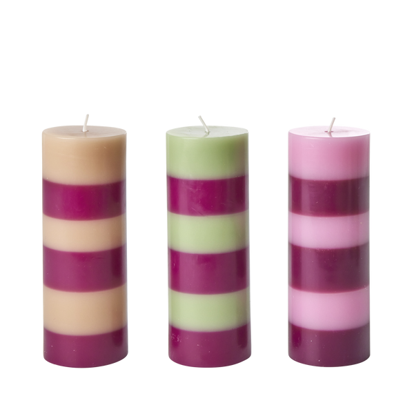 rice Striped Candles