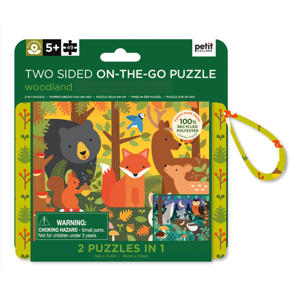 PetitCollage Two-sided Woodland On-the-go Puzzle