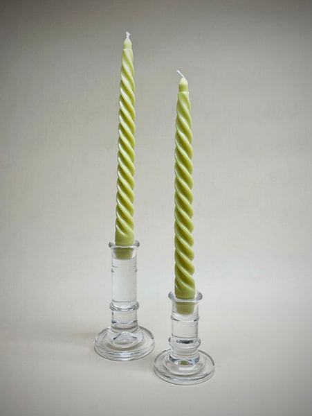 Paddywax Set De 2 Velas Candelabro 'twisted' Verde