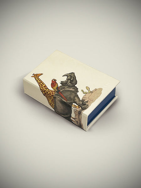 Claire Fontaine Mini Caja 'animalis' - Rinoceronte, Loro Y Jirafa - 9,5x6,5x3 Cm