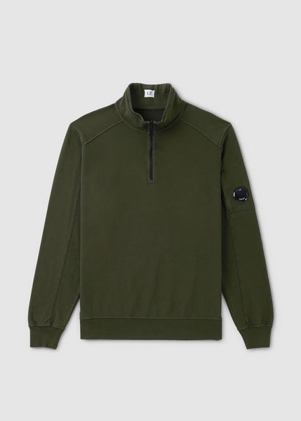 cp-company-cp-company-mens-light-fleece-ribbed-zipped-sweatshirt-in-ivy-green