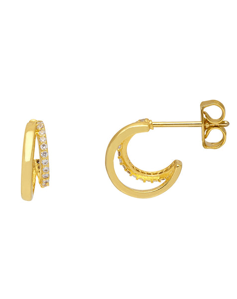 Estella Bartlett  - Double Illusion Hoop Gold Earrings