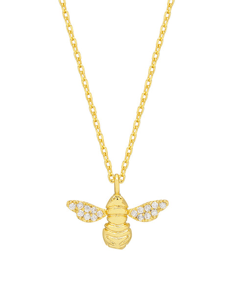 Estella Bartlett  - Bee Pave Necklace In Gold