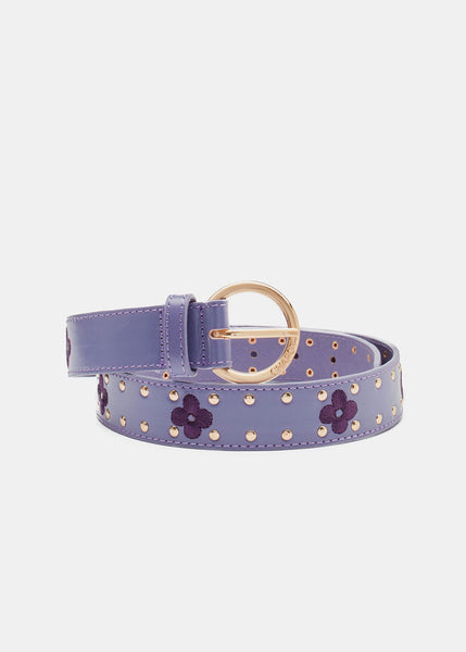 Fabienne Chapot Flower Studded Belt - Purple