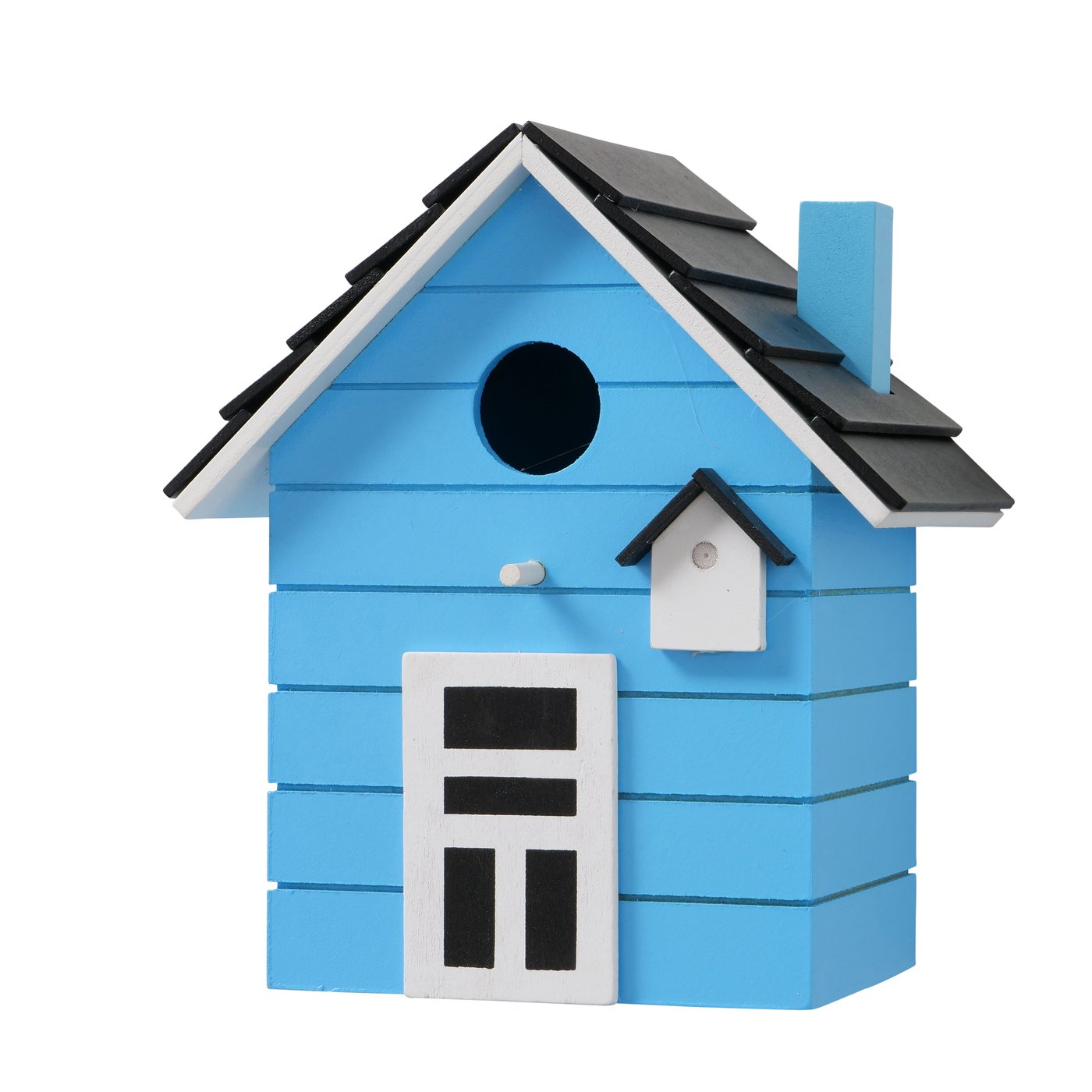 &Quirky Blue Wooden Birdhouse