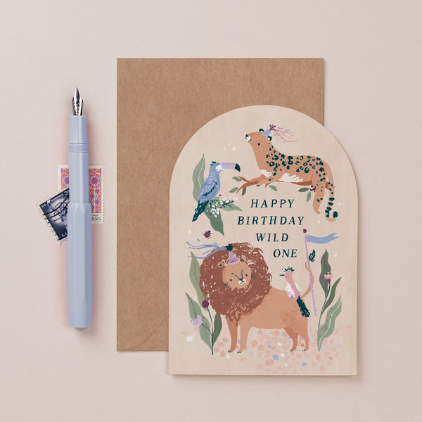 Sister Paper Co Happy Birthday Wild One Curved Card
