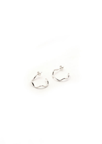 Hannah Bourn Silver Small Saccostrea Hoops