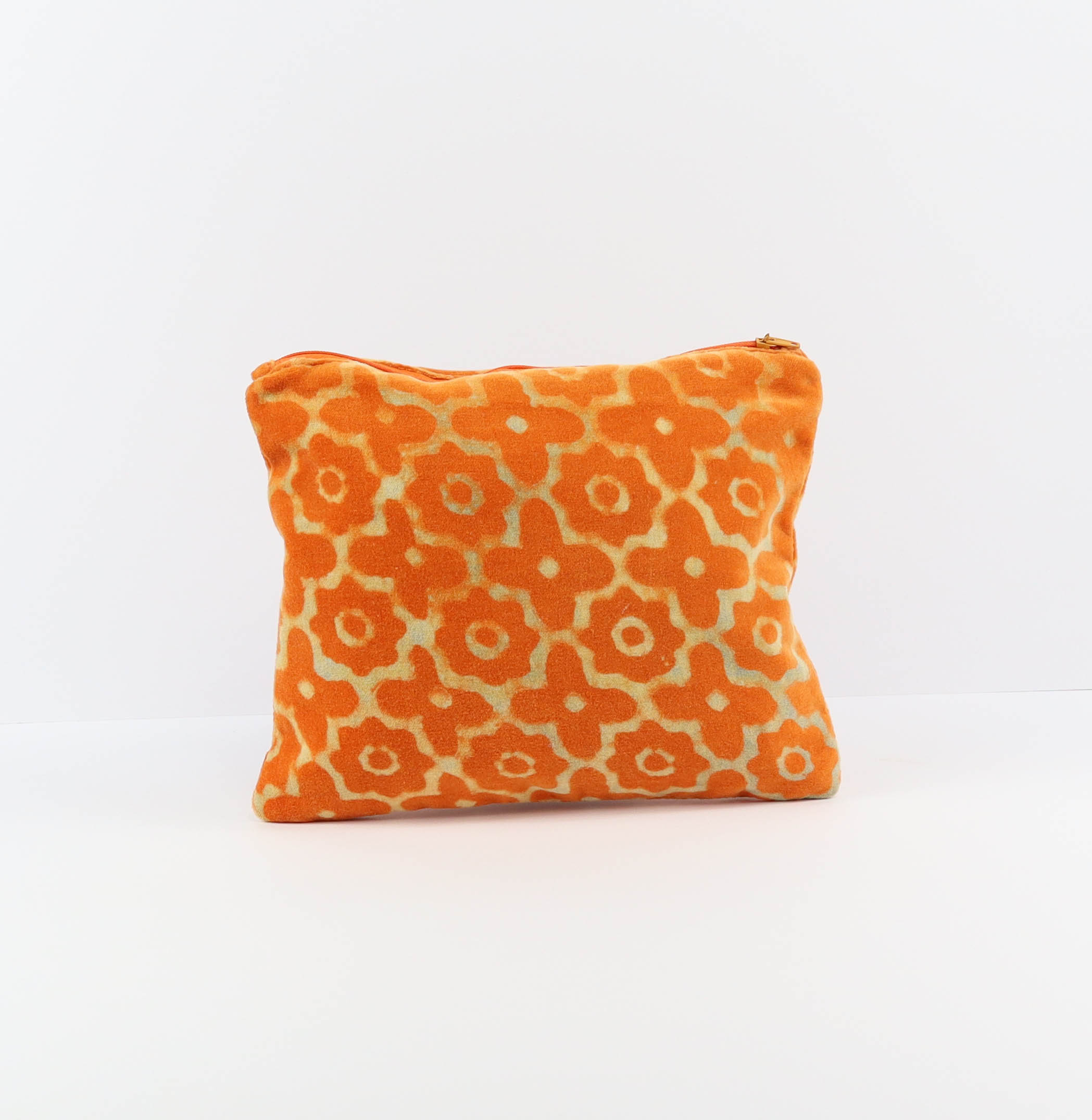 Indigo & Wills Morocco Design Orange velvet pouch