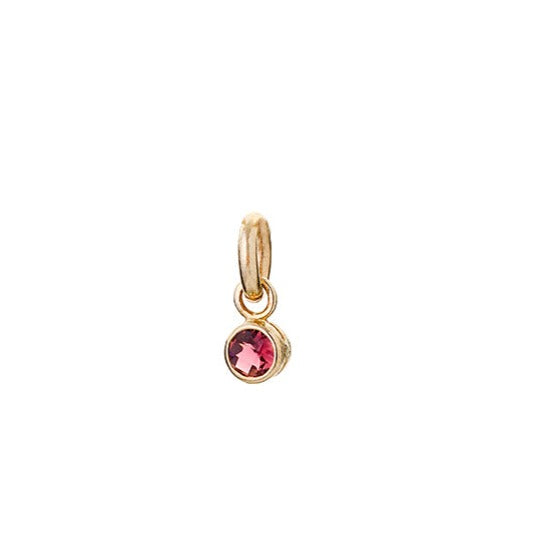 Renné Jewellery 9 Carat Gold Pink Tourmaline Tiny Sweetie Charm