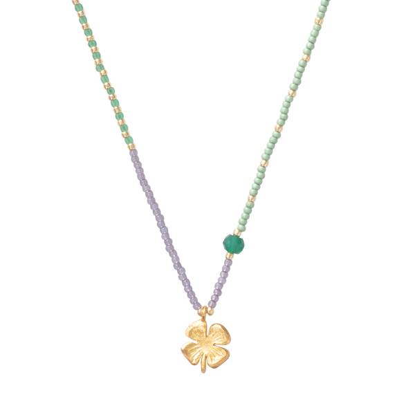 A Beautiful Story Feel Aventurine Gold Coloured Necklace