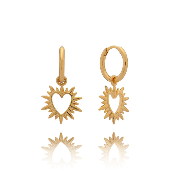 Rachel Jackson London  Electric Love Gold Huggie Hoop Earrings