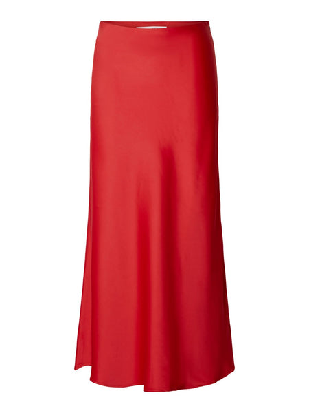 Selected Femme Red Satin Skirt