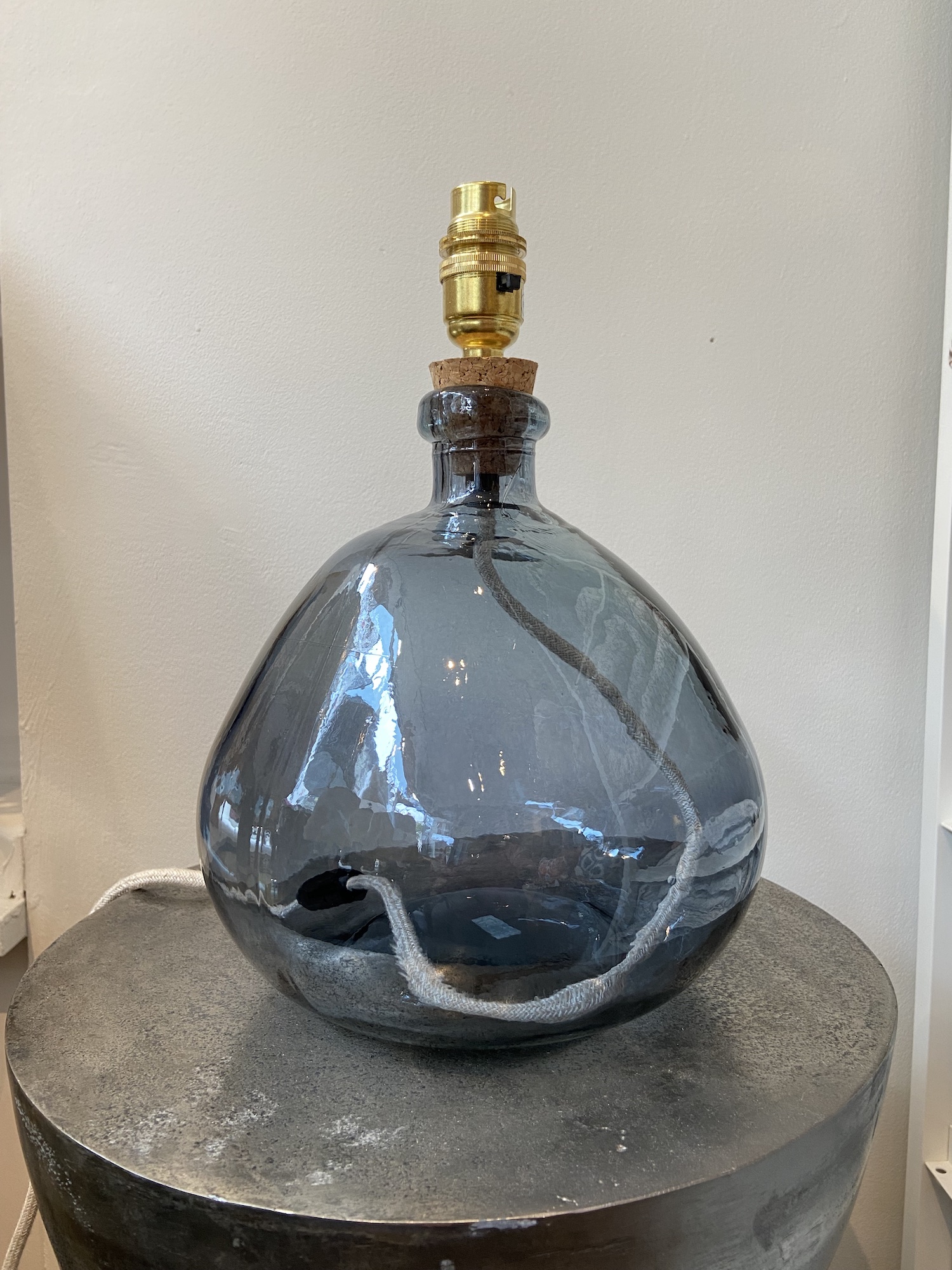 Jarapa Recycled Fossil Grey Glass Lamp