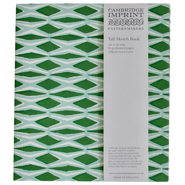 Cambridge Imprint Tall Softback Sketchbook - Smocking Jade & Forest Green