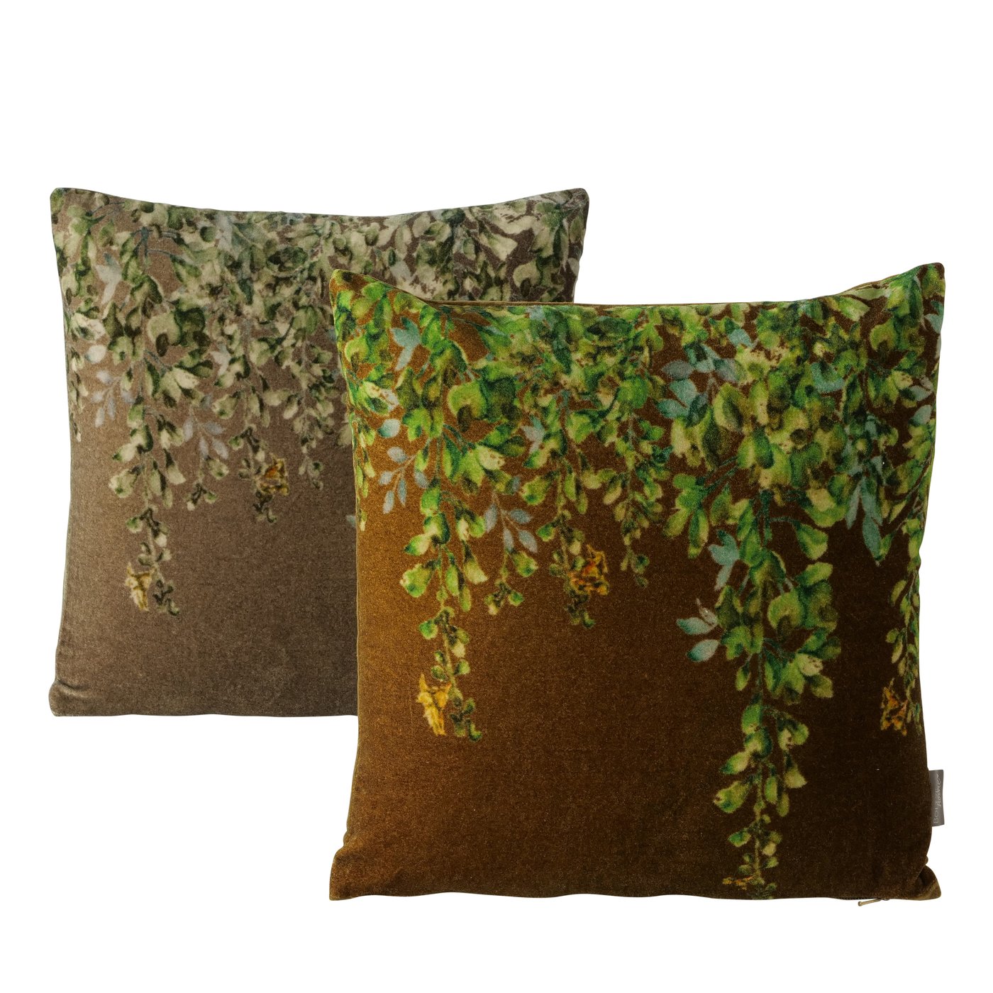 &Quirky Blasca Leaf Foliage Cushion : Dark Green or Brown