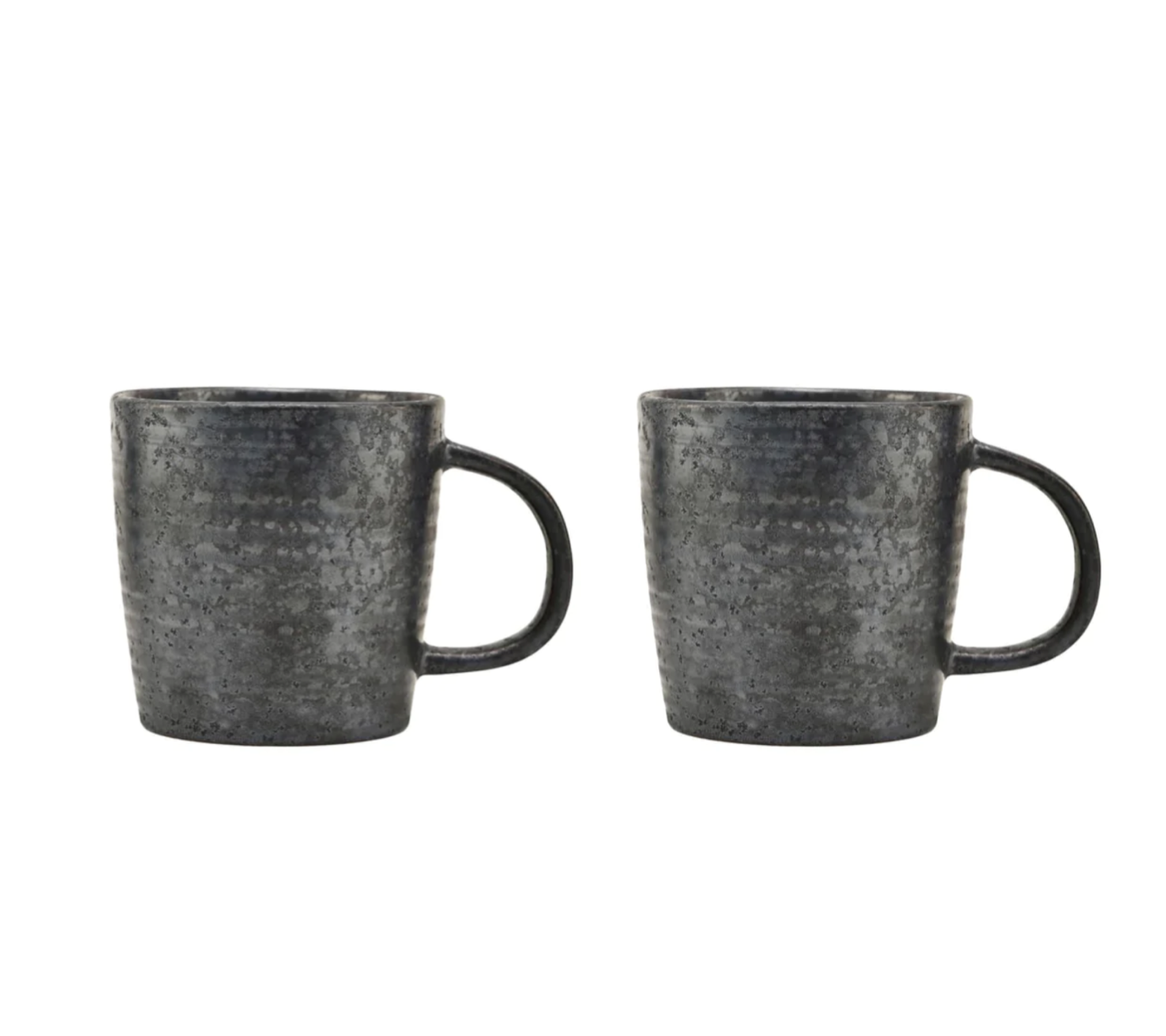 House Doctor Set of 2 Black Brown Pion Cups/Mugs 