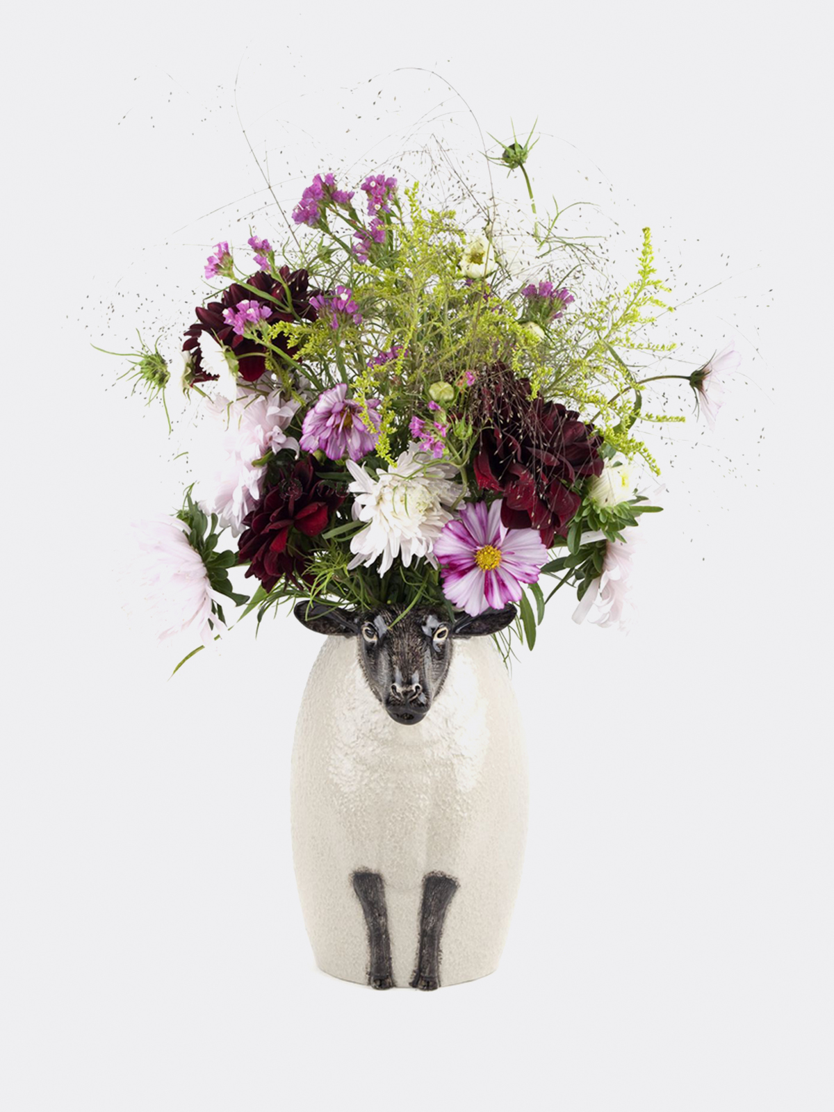 Quail Ceramics Hand-painted Ceramic Suffolk Sheep Flower Vase