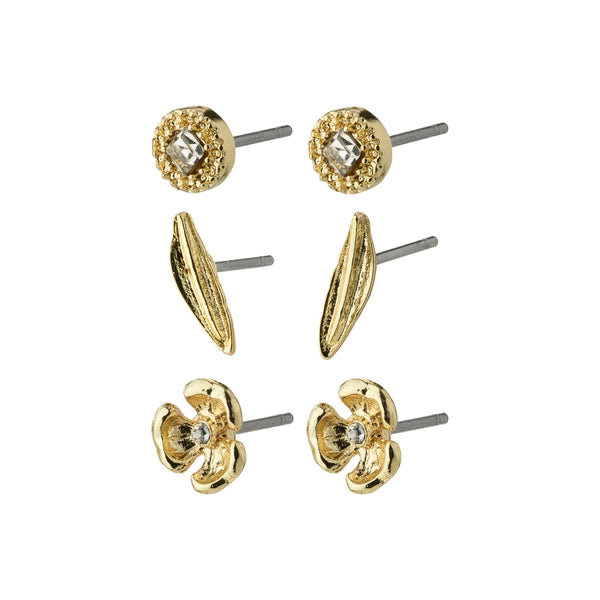 Pilgrim - Echo Gold Recycled Earrings 3-in-1 Set