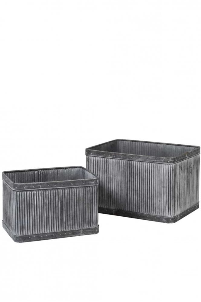 The Home Collection Set of 2 Rigged Zinc Finsh Planters