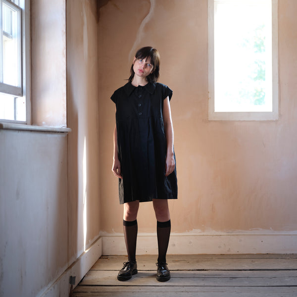 Kate Sheridan Black Herringbone Smock Dress