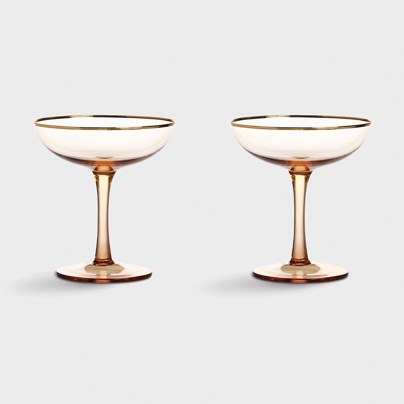 &klevering PINK CHAMPAGNE COUPE GLASSES SET OF 2