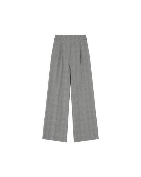 Grace & Mila Check Wide Leg Trousers Black / White