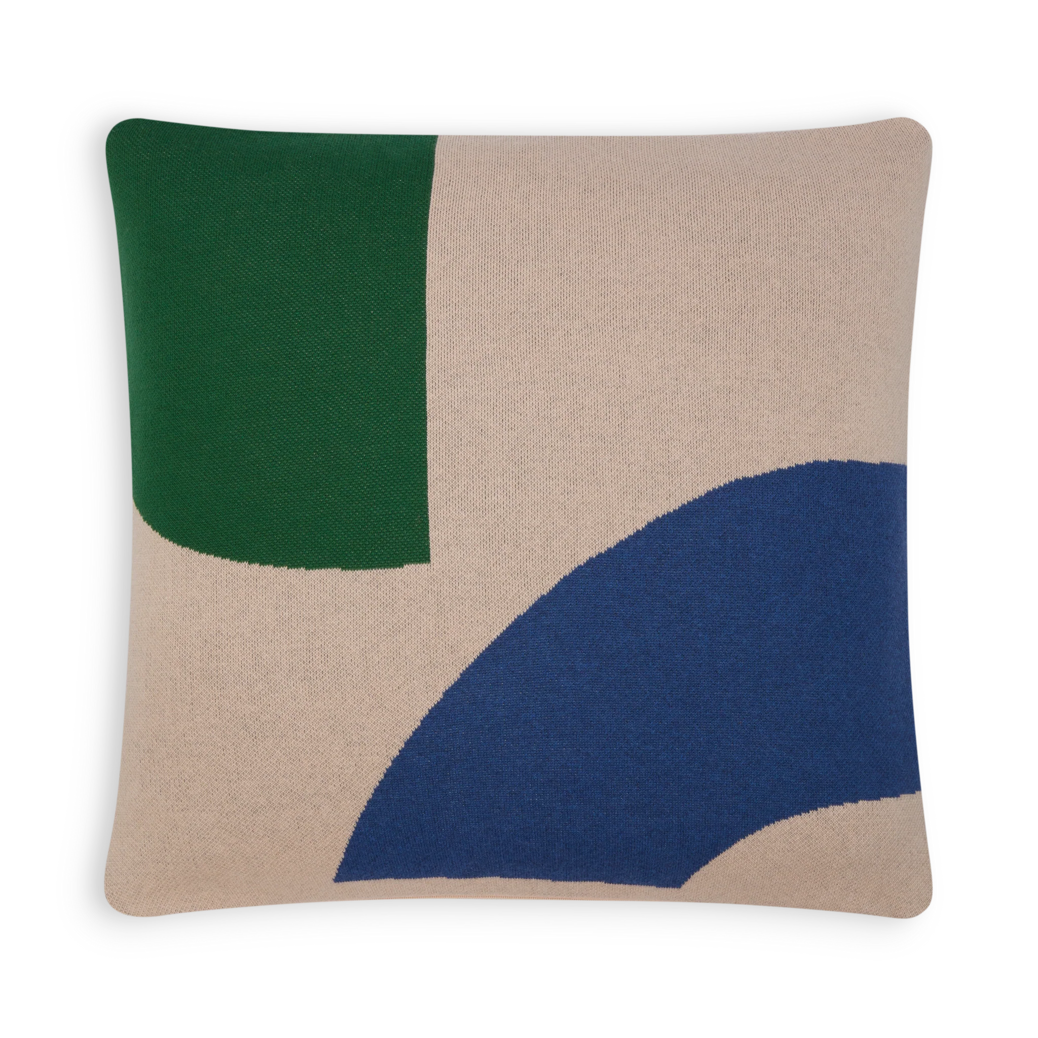 Sophie Home Ilo Cotton Knit Cushion Cover in Cobalt Blue and Green