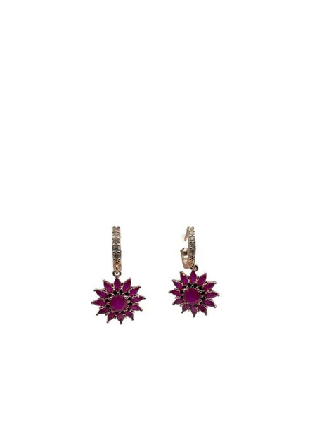 sixton Ruby Flower Earrings
