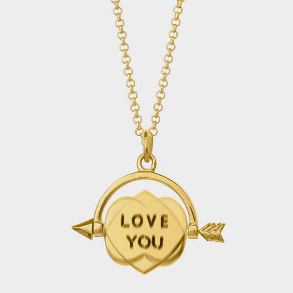 Scream Pretty  Heart Spinner Necklace - Gold Plated - Standard Chain Lenghth