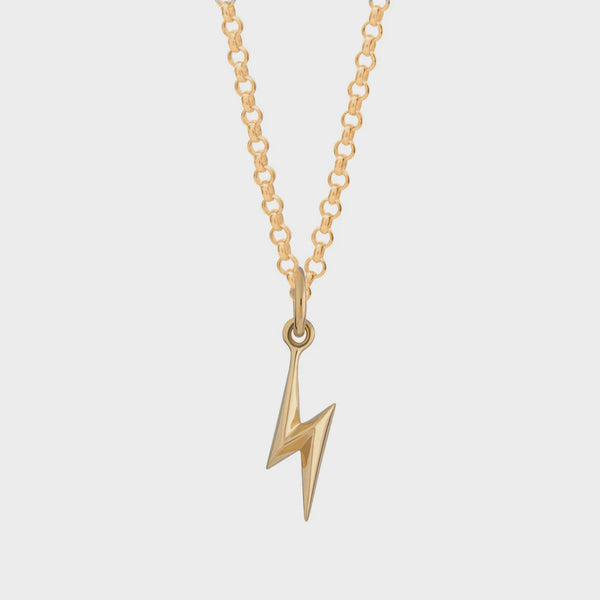 Scream Pretty  Lightning Bolt Necklace - Gold Plated - Standard Chain Length